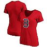 Women's Fanatics Branded Red Boston Red Sox Core Official Logo V-Neck T-Shirt