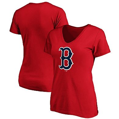 Women's Fanatics Branded Red Boston Red Sox Core Official Logo V-Neck T-Shirt