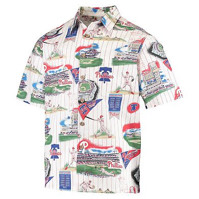 Men's Reyn Spooner White/Red Philadelphia Phillies Scenic Button-Up Shirt