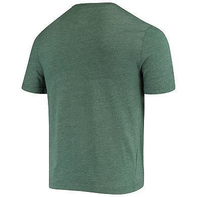 Men's Fanatics Branded Green Oakland Athletics Weathered Official Logo Tri-Blend T-Shirt
