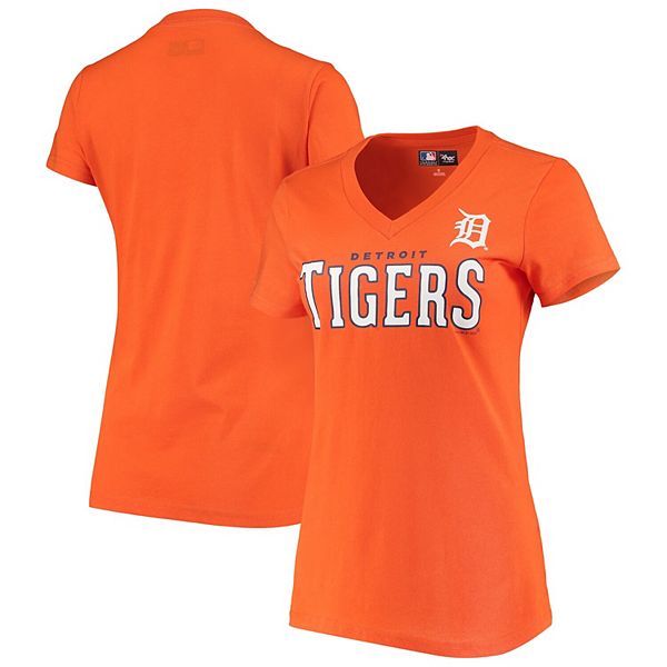 Women's G-III 4Her by Carl Banks White Detroit Tigers Baseball V-Neck Fitted T-Shirt Size: Extra Small