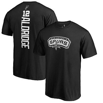 Men's LaMarcus Aldridge Black San Antonio Spurs Backer Name & Number T-Shirt