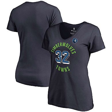Women's Fanatics Branded Karl-Anthony Towns Navy Minnesota Timberwolves Notable Name & Number V-Neck T-Shirt