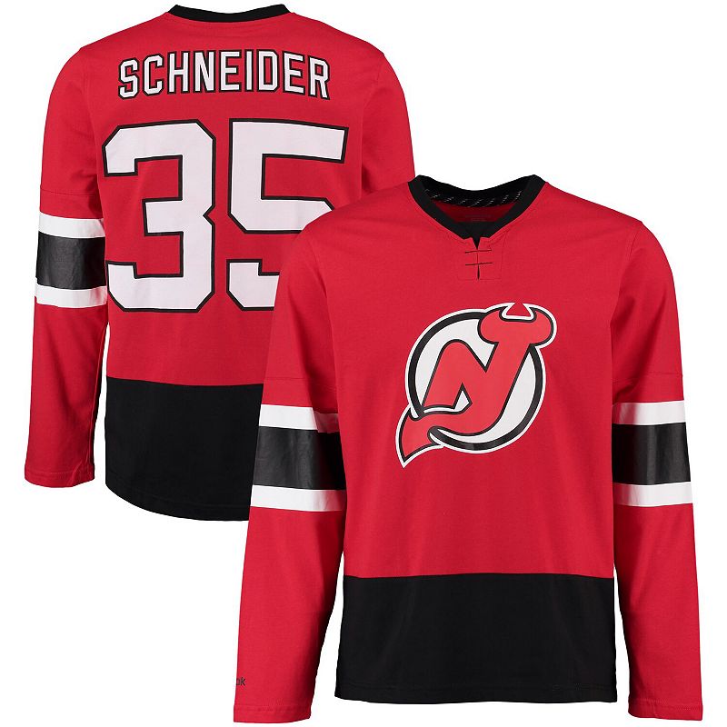 UPC 888598403133 product image for Men's Reebok Cory Schneider Red New Jersey Devils Edge Long Sleeve Jersey T-Shir | upcitemdb.com