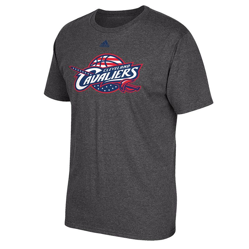 UPC 190312013888 product image for Men's adidas Gray Cleveland Cavaliers Hoops for Troops T-Shirt, Size: Medium, Gr | upcitemdb.com