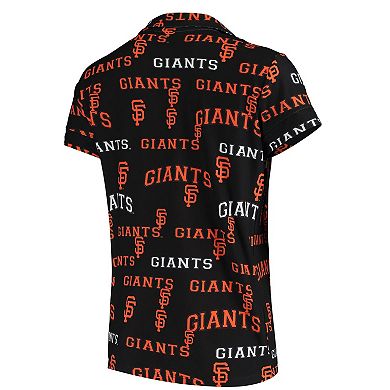 Women's Concepts Sport Black San Francisco Giants Fairway Shirt & Shorts Sleep Set
