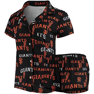 Women's Concepts Sport Black San Francisco Giants Fairway Shirt & Shorts Sleep Set