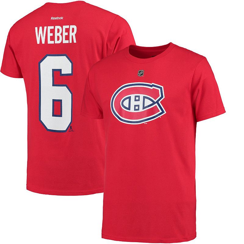 UPC 190306795189 product image for Men's Reebok Shea Weber Red Montreal Canadiens Name & Number T-Shirt, Size: Larg | upcitemdb.com