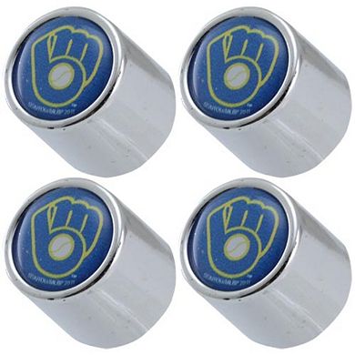 Milwaukee Brewers 4-Pack Team Logo Valve Stem Caps