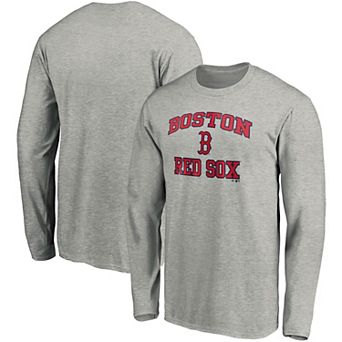 Men's Fanatics Branded Gray Boston Red Sox Heart & Soul Long Sleeve T-Shirt