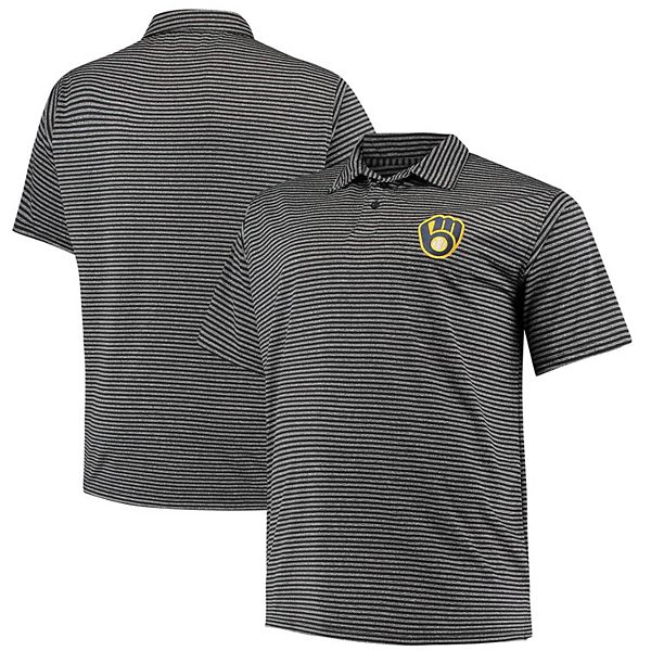 Men's Milwaukee Brewers Cutter & Buck Gray Forge Eco Stretch Recycled Polo