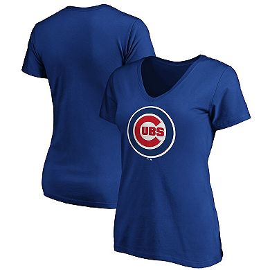 Women's Fanatics Branded Royal Chicago Cubs Core Official Logo V-Neck T-Shirt