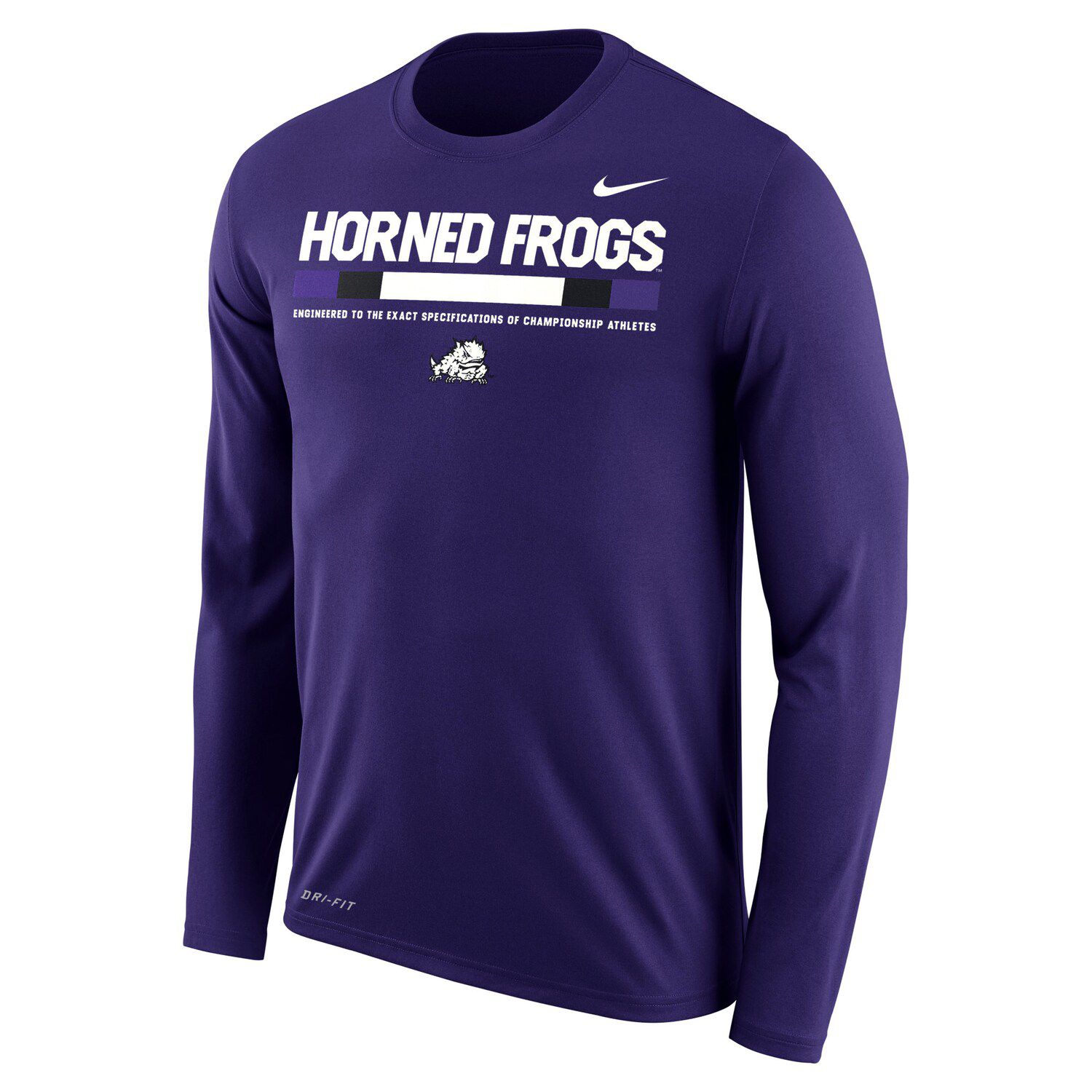 purple dri fit long sleeve shirt