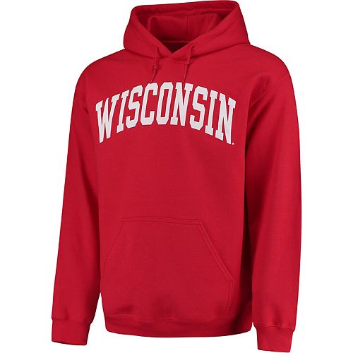 Men's Red Wisconsin Badgers Basic Arch Pullover Hoodie