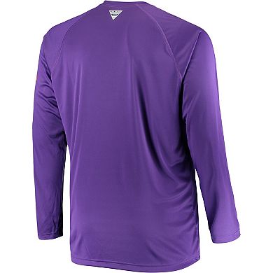 Men's Columbia Purple Clemson Tigers Big & Tall Terminal Tackle Long Sleeve Omni-Shade T-Shirt