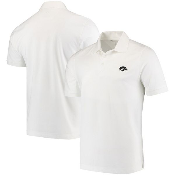 Men's Cutter & Buck White Iowa Hawkeyes Collegiate Advantage DryTec Polo