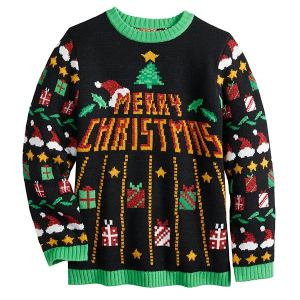 Hanes Boys' Ugly Christmas Sweater Crew Sweatshirt 