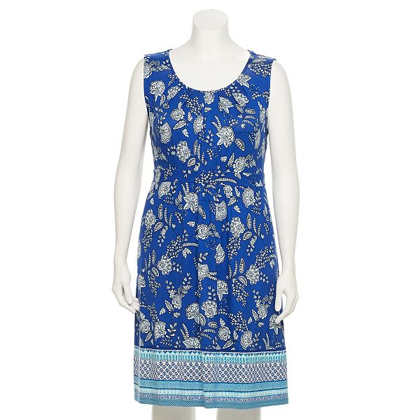 Plus Size Croft & Barrow® Print Shirred Sheath Dress