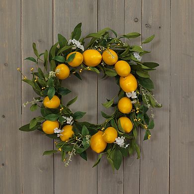 Artificial Lemon Wreath Wall Decor