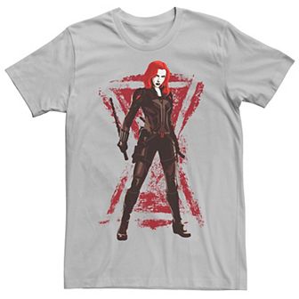 Men's Marvel Black Widow Painted Logo Portrait Tee