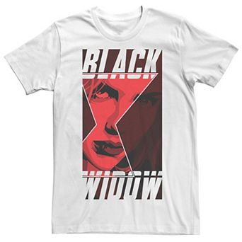 Men's Marvel Black Widow Logo Fill Portrait Tee