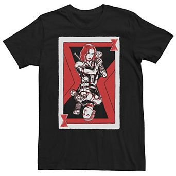Men's Marvel Black Widow Playing Card Tee