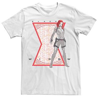 Men's Marvel Black Widow Glitch Logo Fill Tee