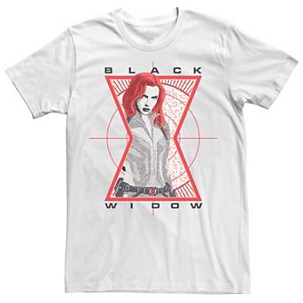 Men's Marvel Black Widow Glitch Target Logo Portrait Tee