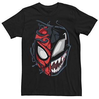 Men's Marvel Spider-Man Peter Venom Split Face Tee