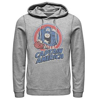 Men's Marvel Captain America Retro Style Portrait Hoodie