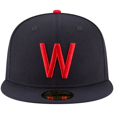 Men's New Era Navy Washington Senators Cooperstown Collection Wool 59FIFTY Fitted Hat