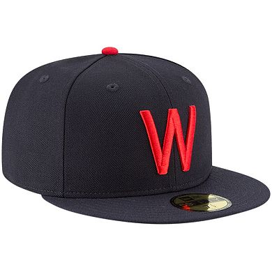 Men's New Era Navy Washington Senators Cooperstown Collection Wool 59FIFTY Fitted Hat