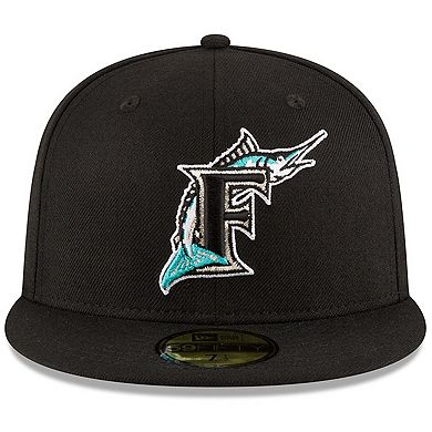 Men's New Era Black Florida Marlins 1997 World Series Wool 59FIFTY Fitted Hat