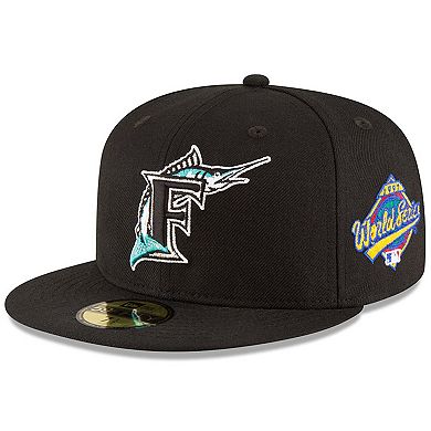 Men's New Era Black Florida Marlins 1997 World Series Wool 59FIFTY Fitted Hat