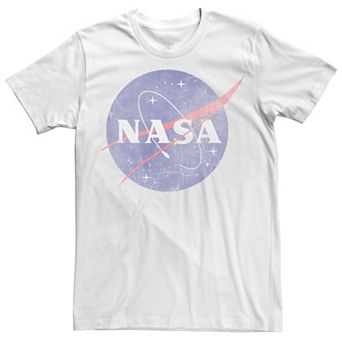 Men's NASA Classic Blue Logo Distressed Vintage Tee