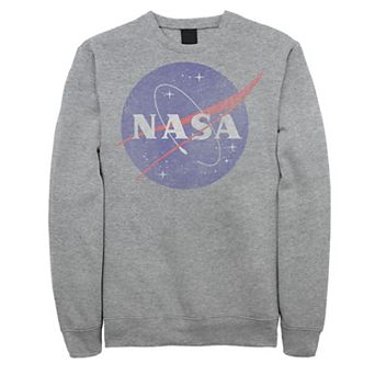 Men's NASA Classic Blue Logo Distressed Vintage Sweatshirt