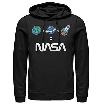 Men's NASA Earth Plus Planet Plus Rocket Is NASA Emoji Hoodie