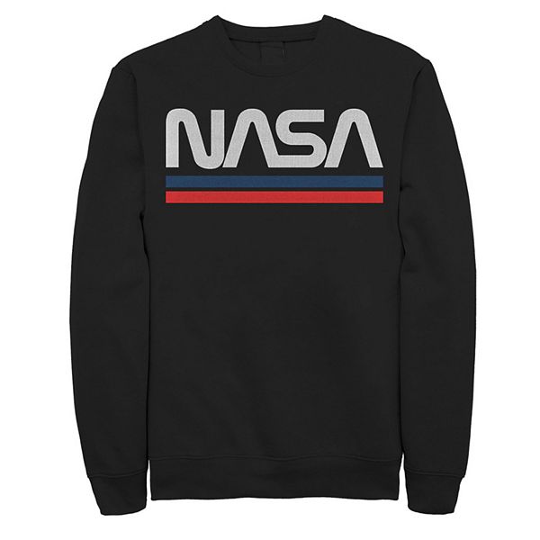 Men's NASA Red Blue Stripe Minimal Logo Vintage Sweatshirt