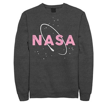Men's NASA Pink Logo With White Space Ring Sweatshirt