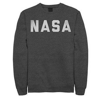 Men's NASA Flat White Text Simple Logo Sweatshirt