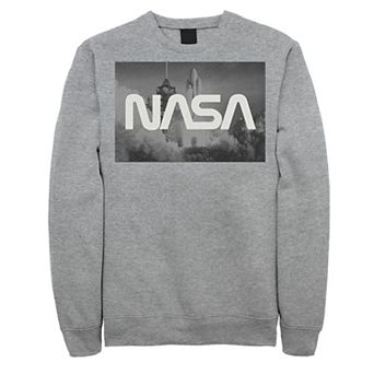 Men's NASA Space Shuttle Blast Off Text Over Lay Sweatshirt