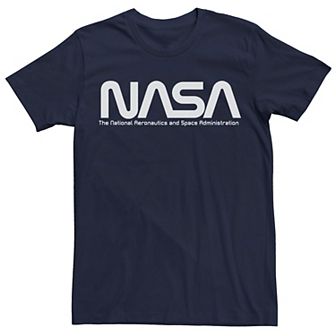 Men's NASA White Text Simple Logo Tee