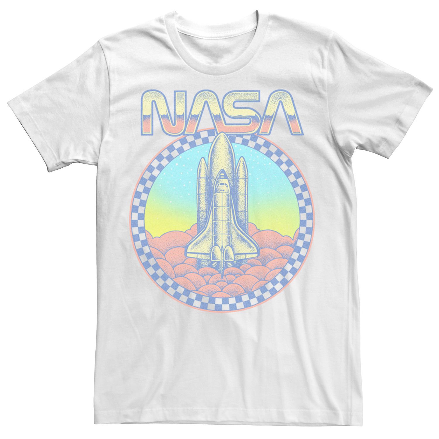 Image for Licensed Character Men's NASA Neon Retro Checkered Logo Tee at Kohl's.