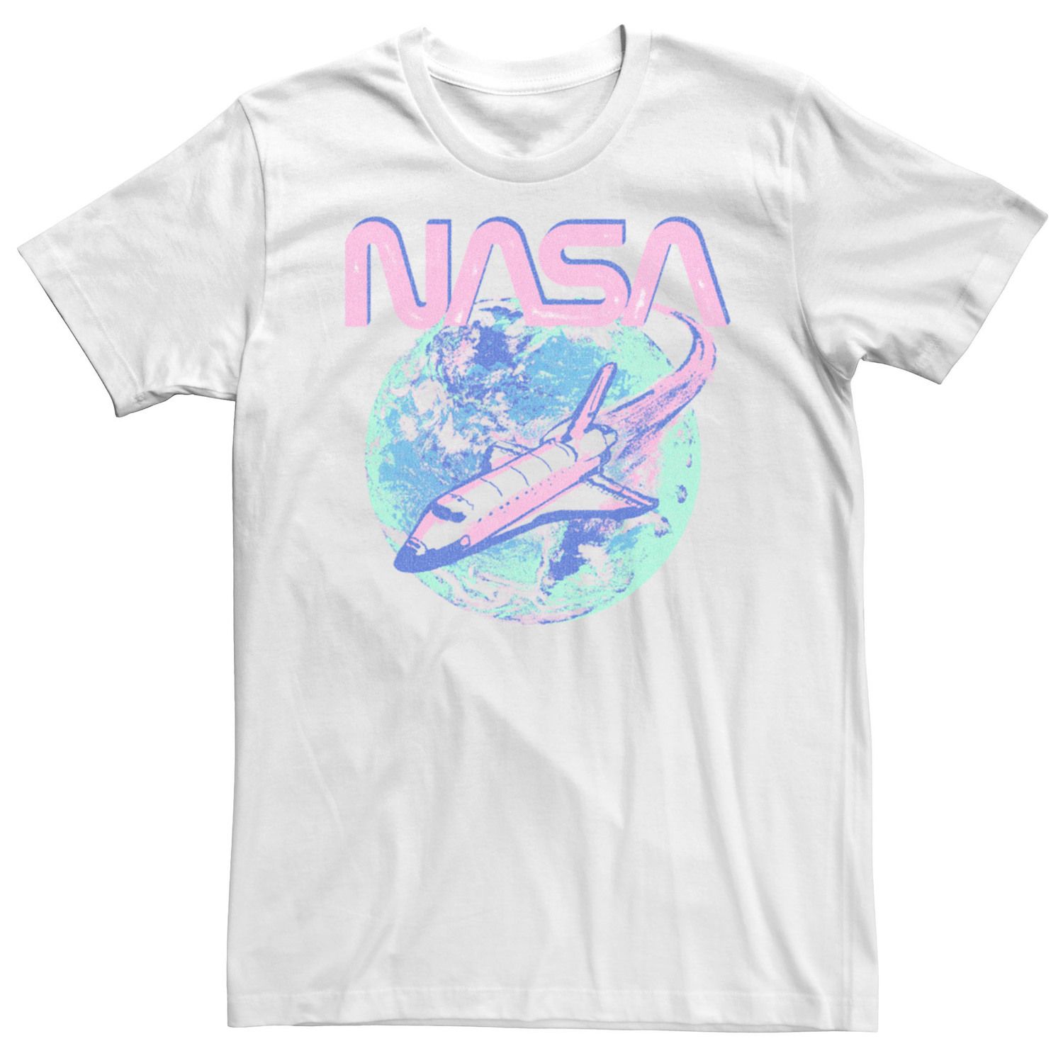 Image for Licensed Character Men's NASA Pastel Rocket Earth Logo Tee at Kohl's.