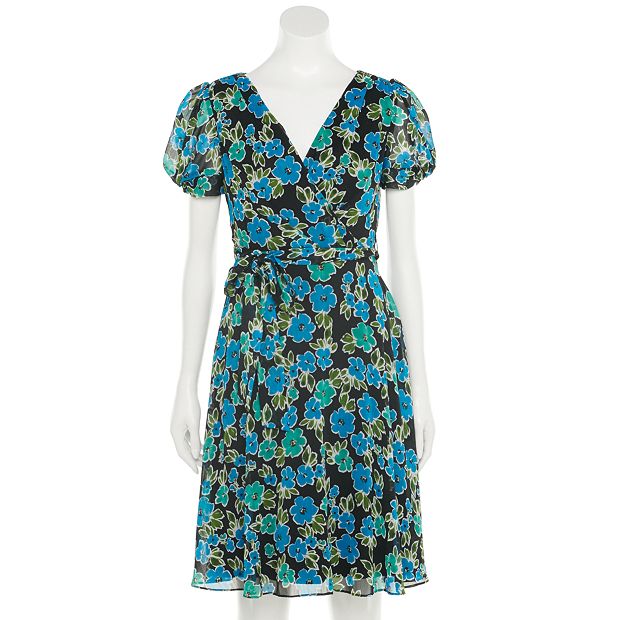 Women's Chaps Short-Sleeve Cross-Front Dress