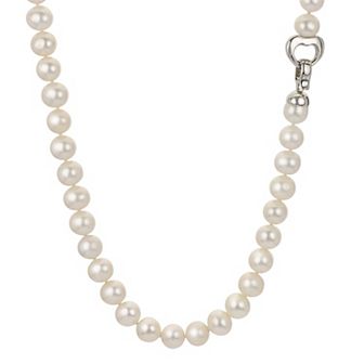 PearLustre by Imperial Freshwater Cultured Pearl Necklace with Sterling Silver Heart Clasp