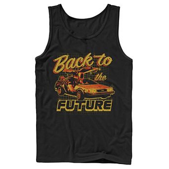 Men's Back To The Future Red And Orange Car Tank Top