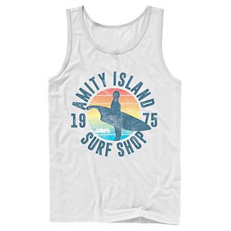 Men's Jaws Amity Island Surf Shop 1975 Retro Logo Tank Top