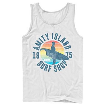Men's Jaws Amity Island Surf Shop 1975 Retro Logo Tank Top