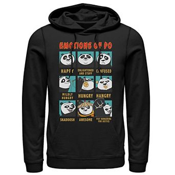 Men's Kung Fu Panda Emotions Of Po Portrait Grid Hoodie